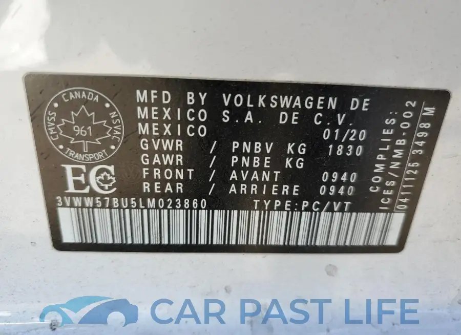 3VWW57BU5LM023860# 13