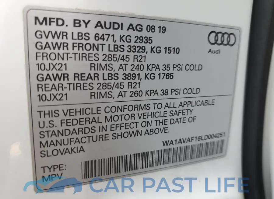 WA1AVAF16LD004251# 13