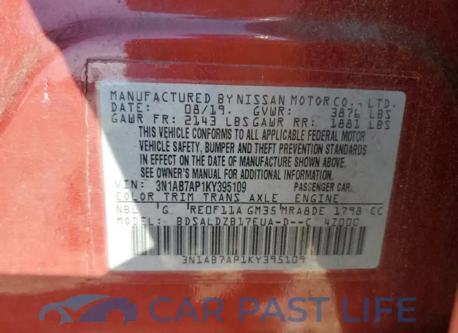 3N1AB7AP1KY395109# 12