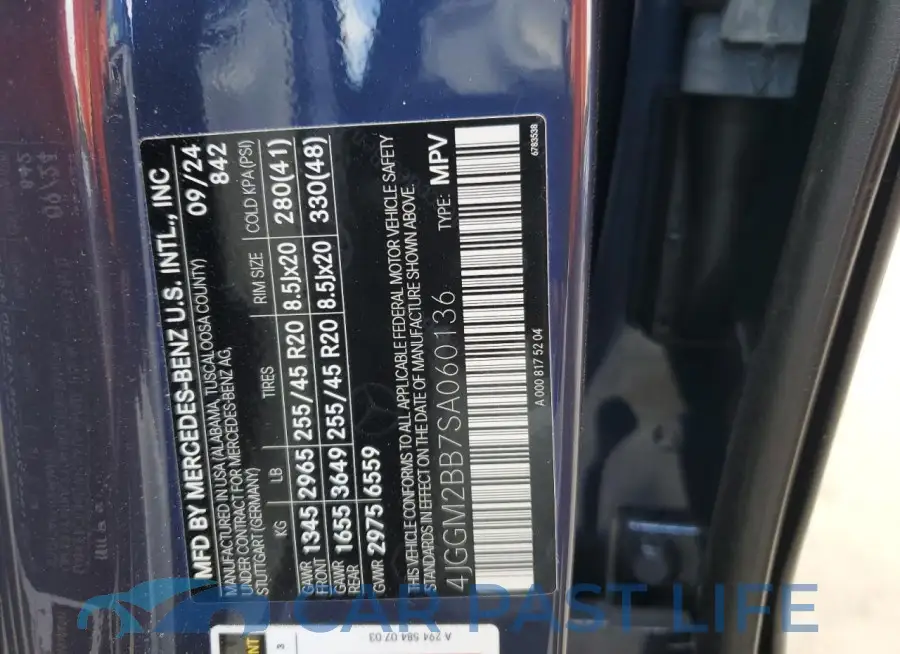 4JGGM2BB7SA060136# 13