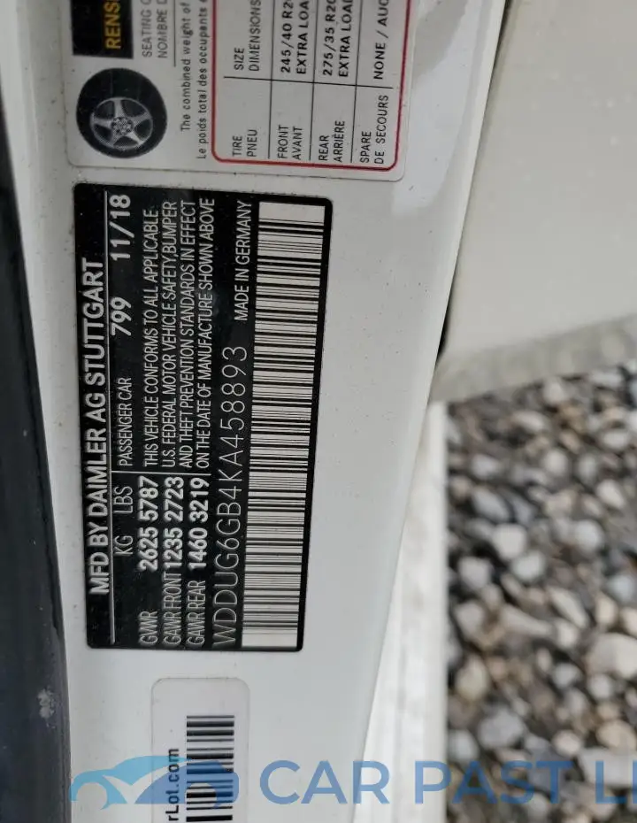 WDDUG6GB4KA458893# 12