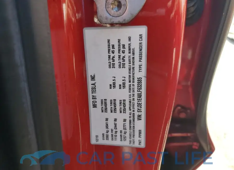 5YJ3E1EA8LF632885# 13
