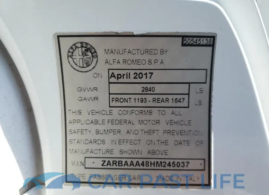 ZARBAAA48HM245037# 12