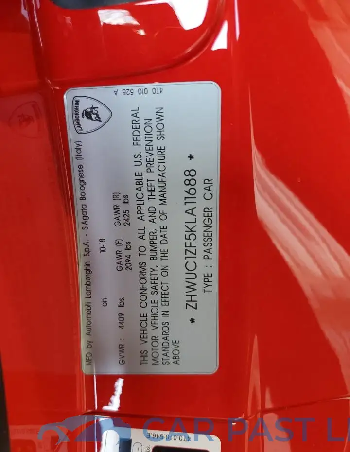 ZHWUC1ZF5KLA11688# 12