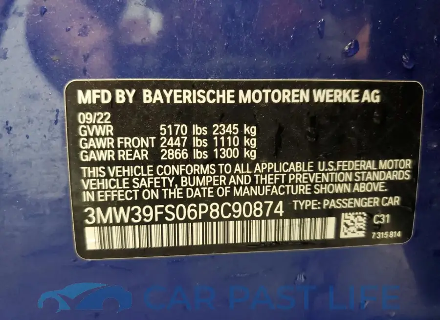 3MW39FS06P8C90874# 12