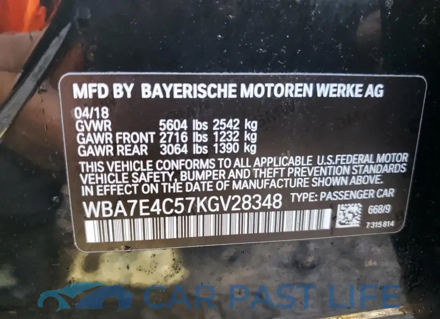 WBA7E4C57KGV28348# 12