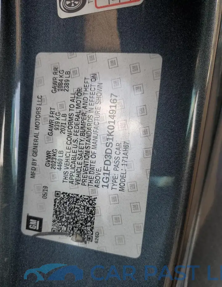 1G1FD3DS1K0149167# 12