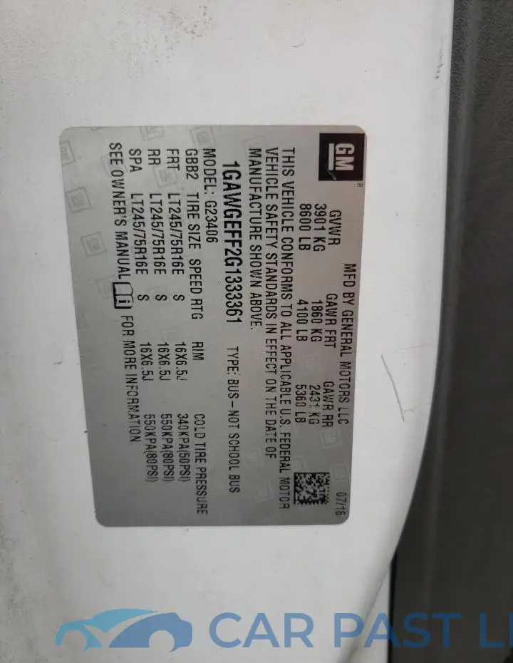 1GAWGEFF2G1333361# 13