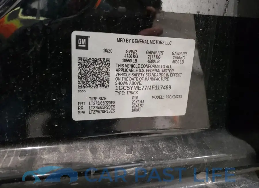 1GC5YME77MF117489# 12