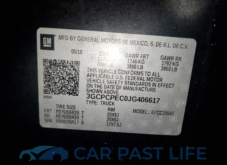 3GCPCPEC0JG406617# 12