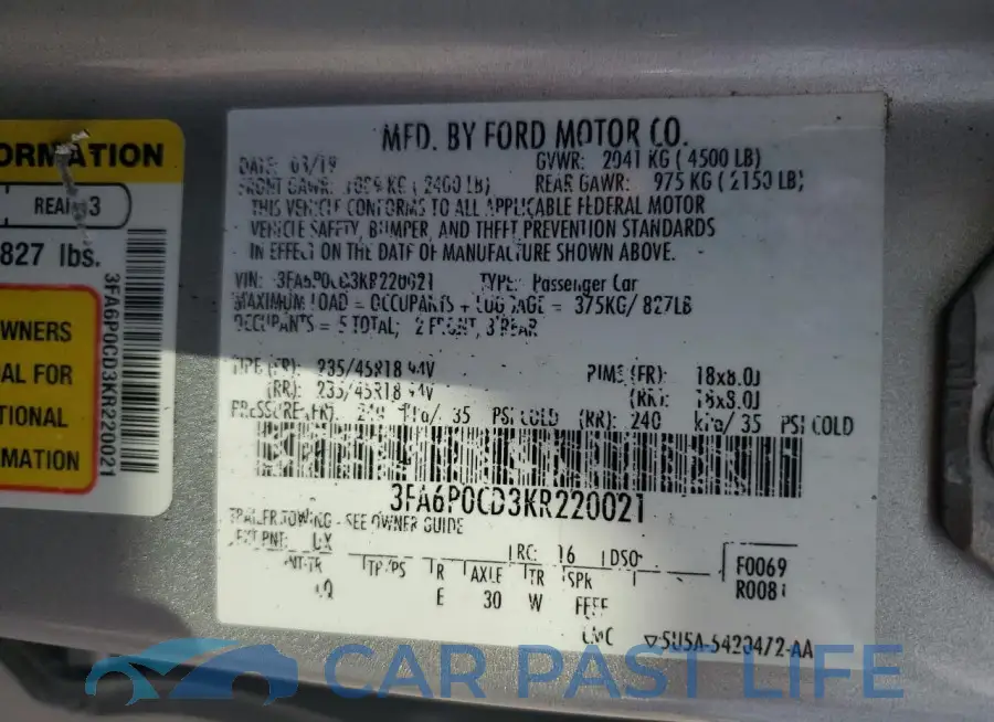 3FA6P0CD3KR220021# 12