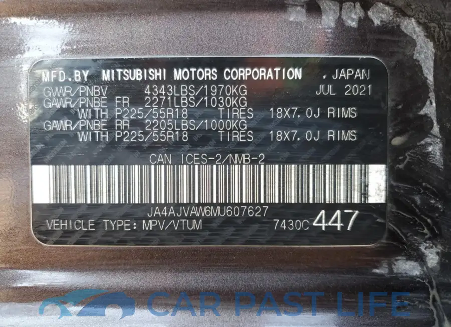 JA4AJVAW6MU607627# 13