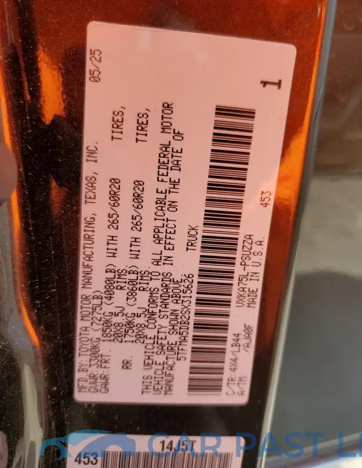 5TFMA5DB2SX315626# 12