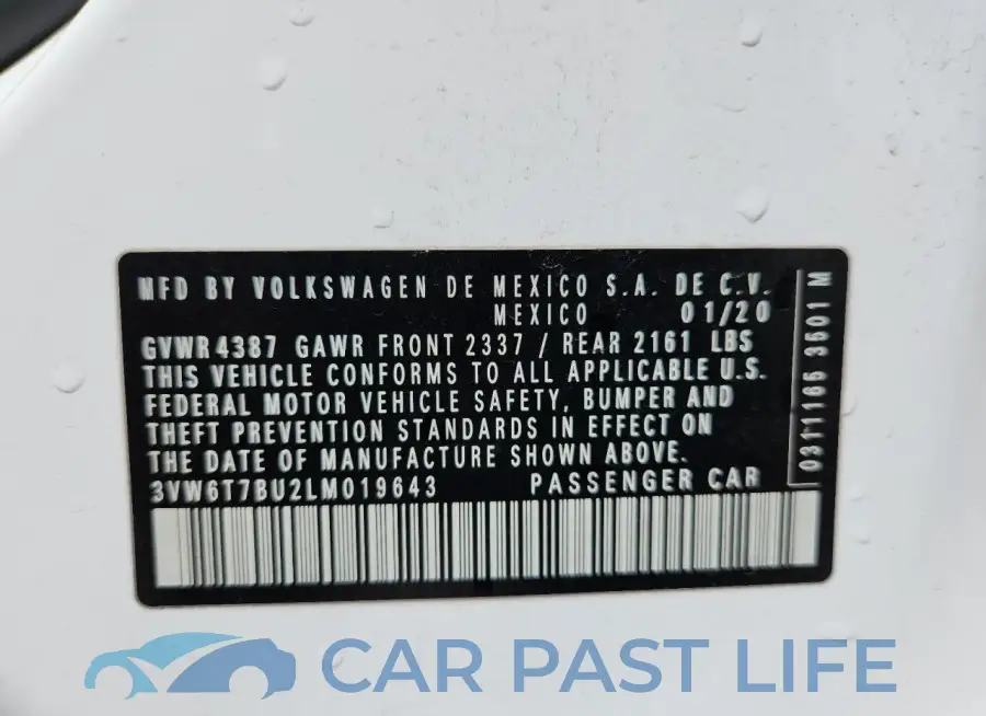 3VW6T7BU2LM019643# 13