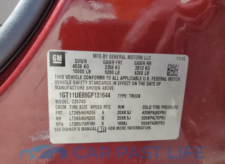 1GT11UE88GF131644# 12