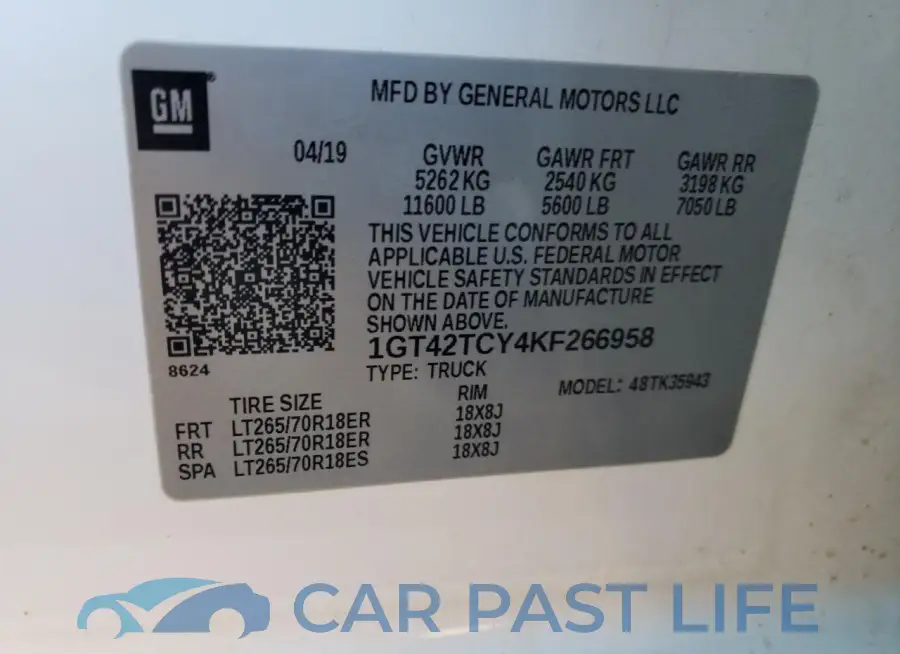 1GT42TCY4KF266958# 12