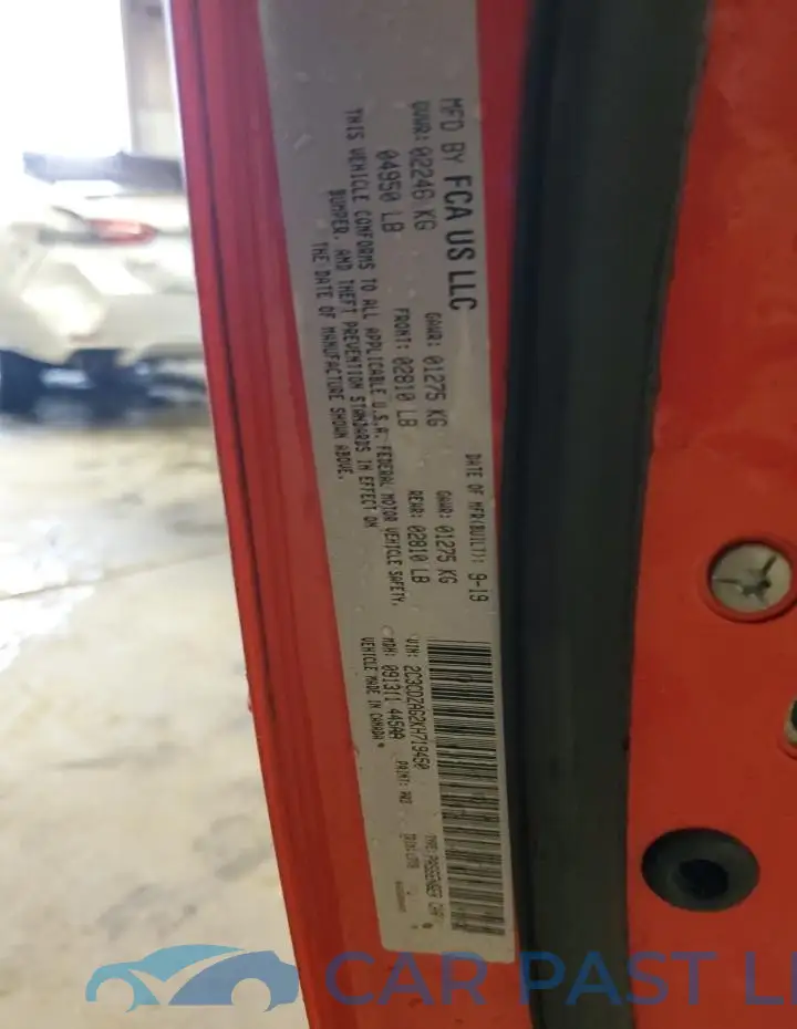 2C3CDZAG2KH719450# 12