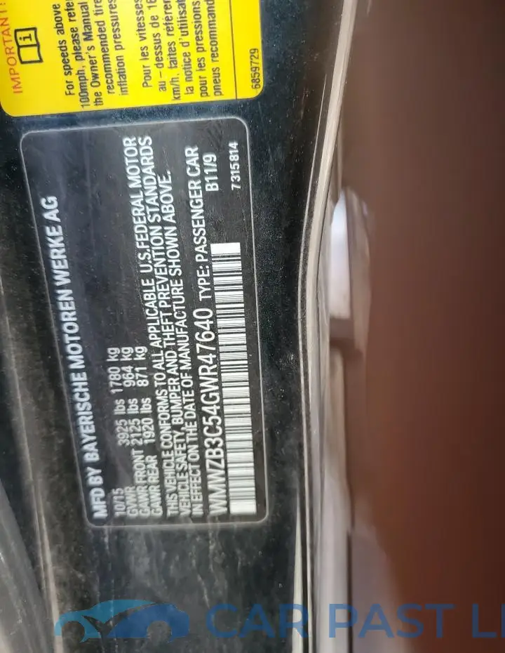 WMWZB3C54GWR47640# 12