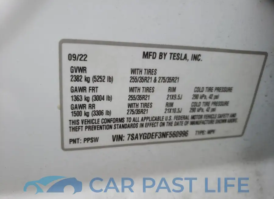 7SAYGDEF3NF560996# 12