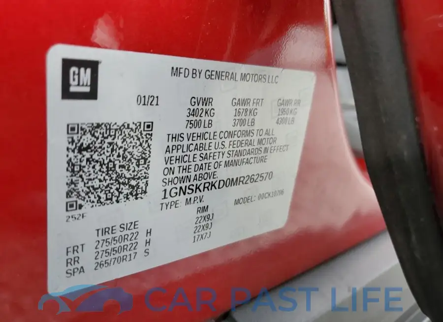1GNSKRKD0MR262570# 13
