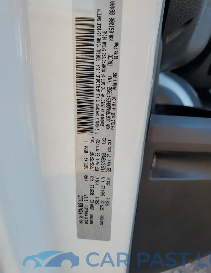 3C6TRVNG0HE549052# 13