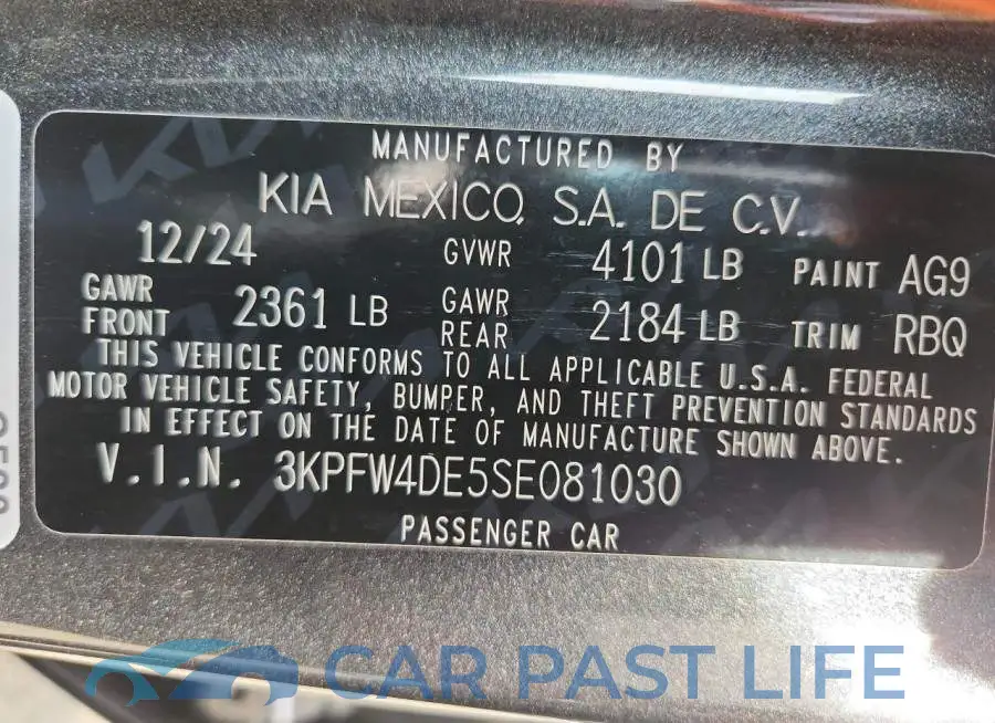 3KPFW4DE5SE081030# 12