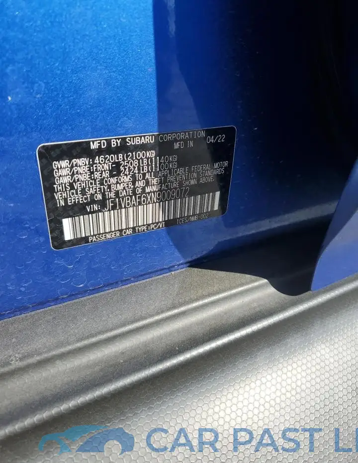 JF1VBAF6XN9009072# 12