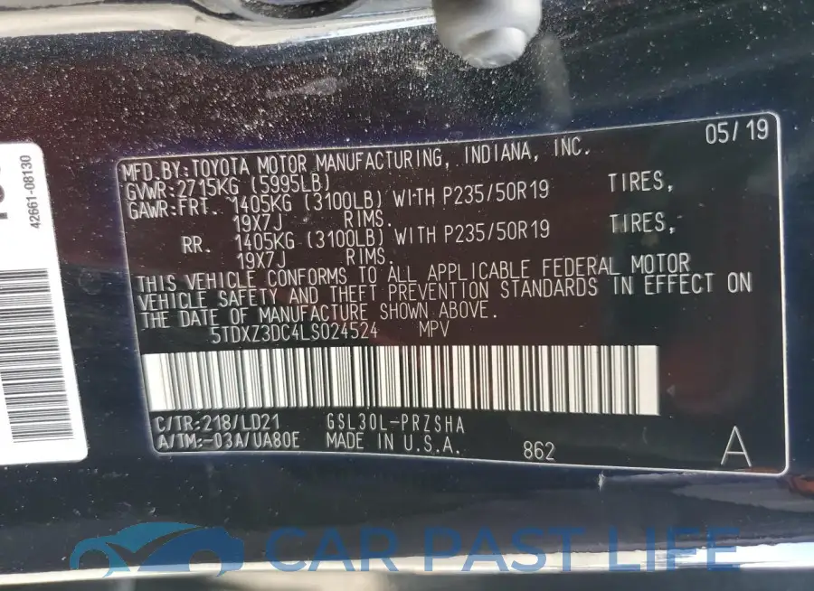 5TDXZ3DC4LS024524# 13