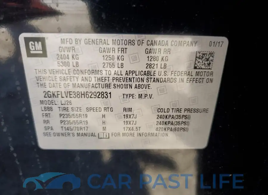 2GKFLVE38H6292831# 13