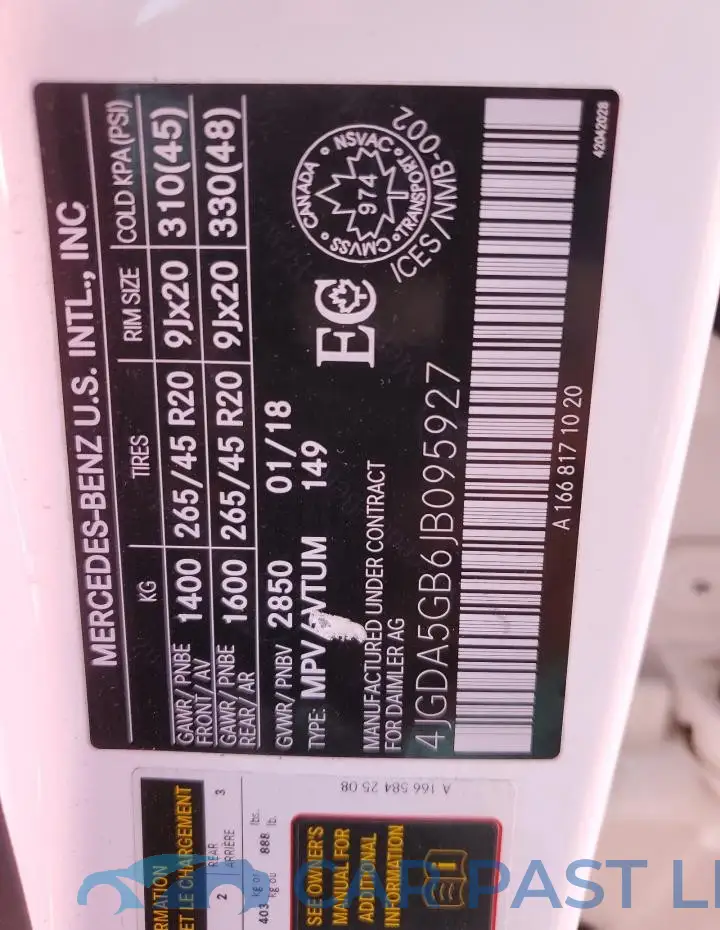 4JGDA5GB6JB095927# 14