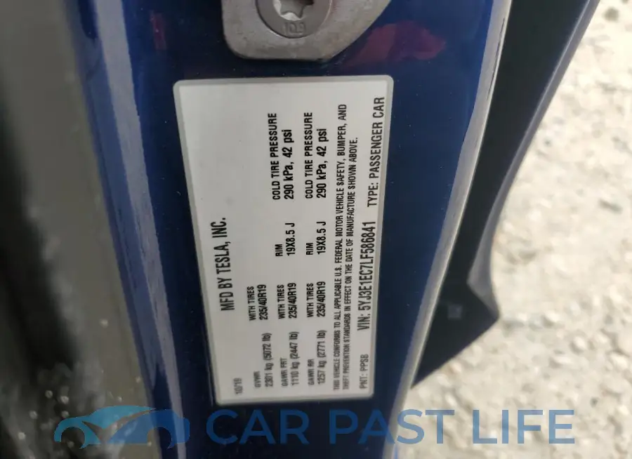 5YJ3E1EC7LF586841# 12