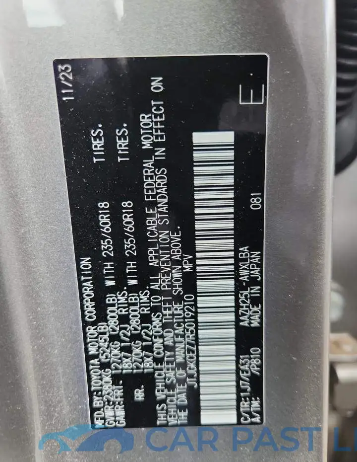 JTJGKCEZ7R5019210# 12