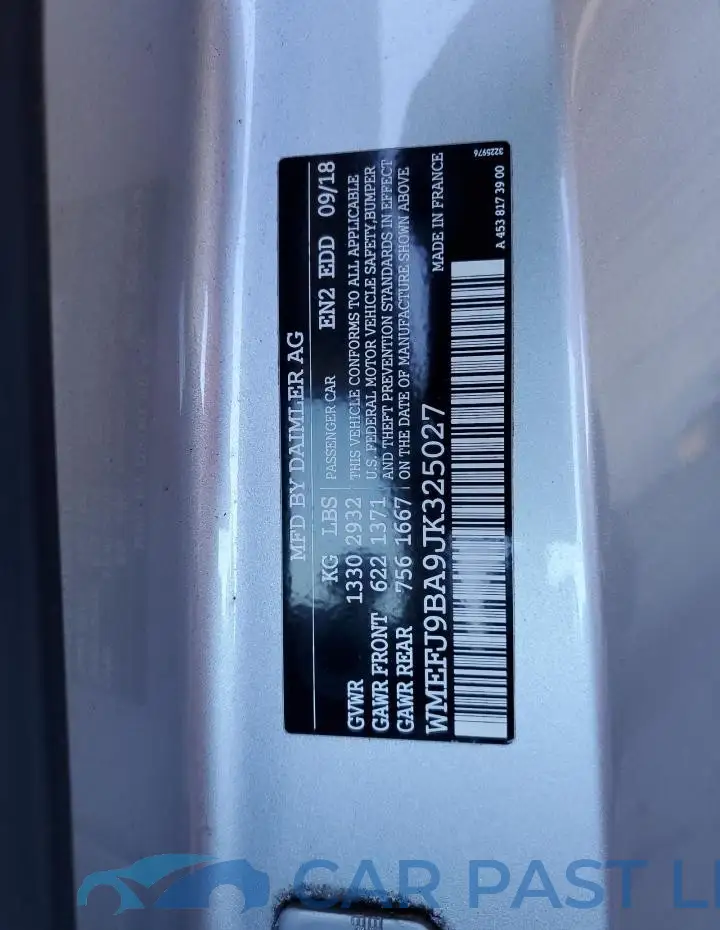 WMEFJ9BA9JK325027# 13