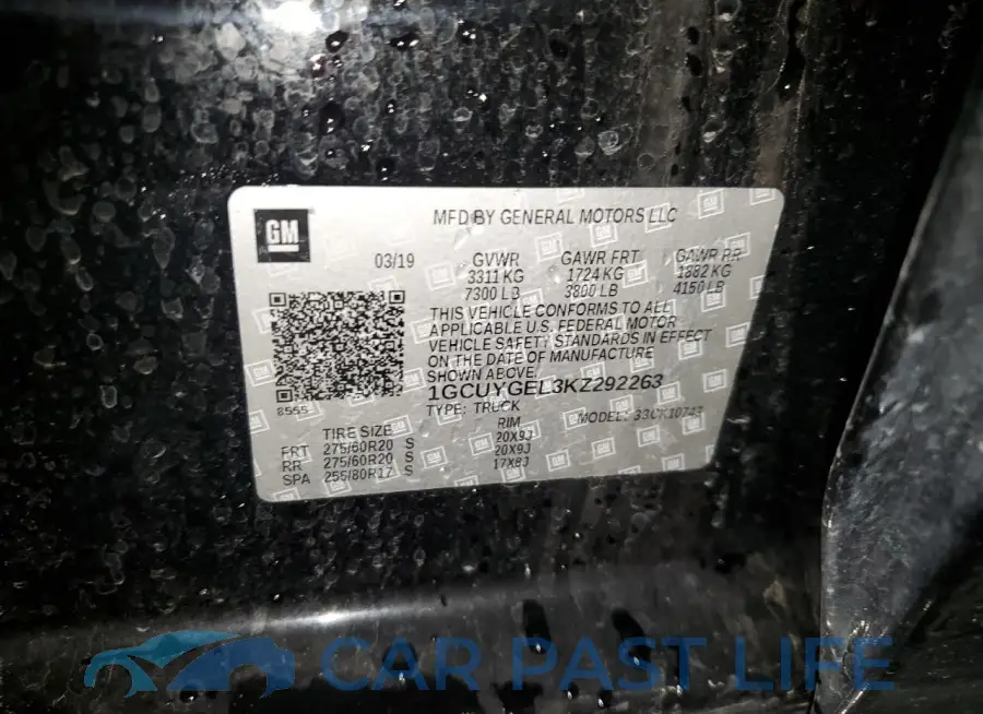 1GCUYGEL3KZ292263# 13
