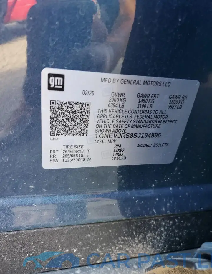 1GNEVJRS8SJ194895# 14