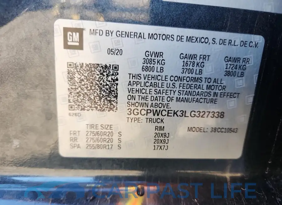 3GCPWCEK3LG327338# 12