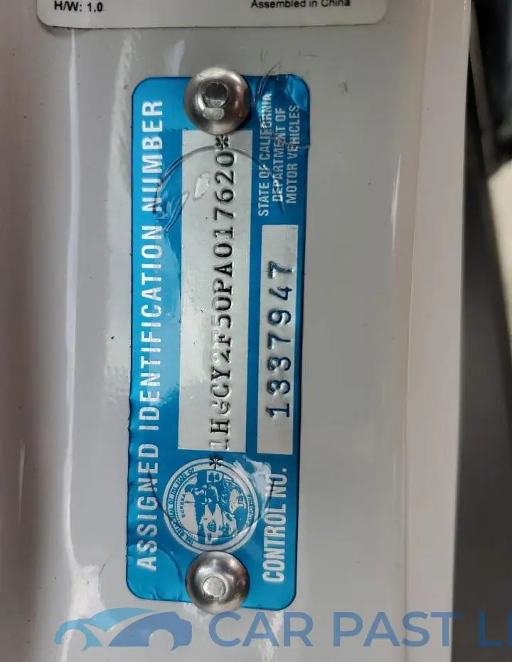 1HGCY2F50PA017620# 12