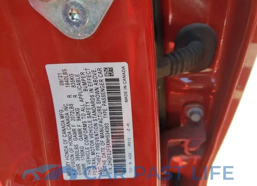 2HGFE2F5XNH534363# 12