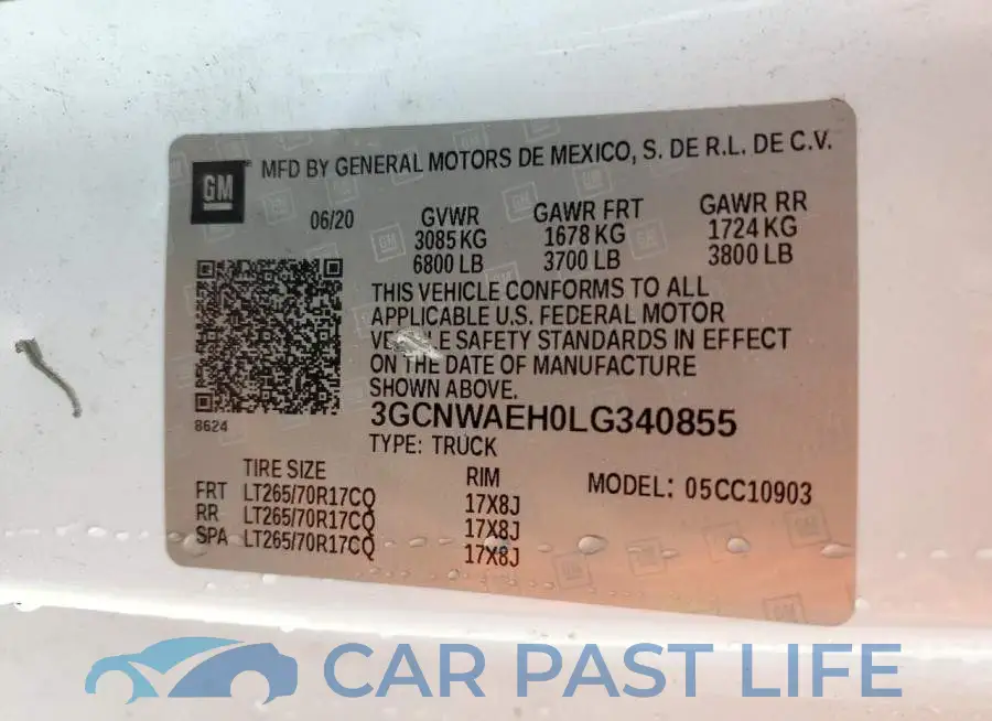 3GCNWAEH0LG340855# 12