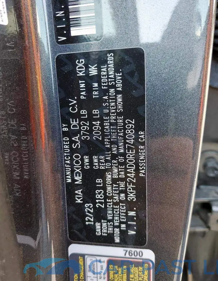 3KPF24AD0RE740892# 13