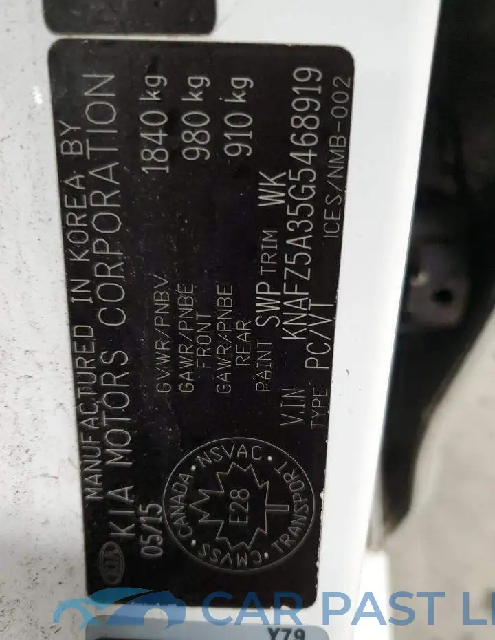 KNAFZ5A35G5468919# 13