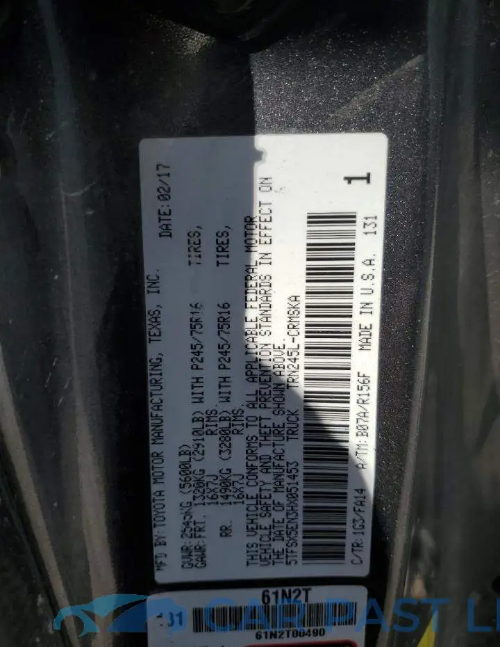 5TFSX5EN3HX051453# 12