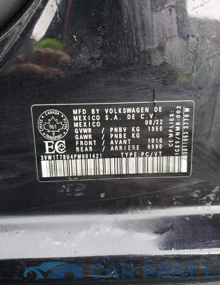 3VW1T7BU4PM001421# 12
