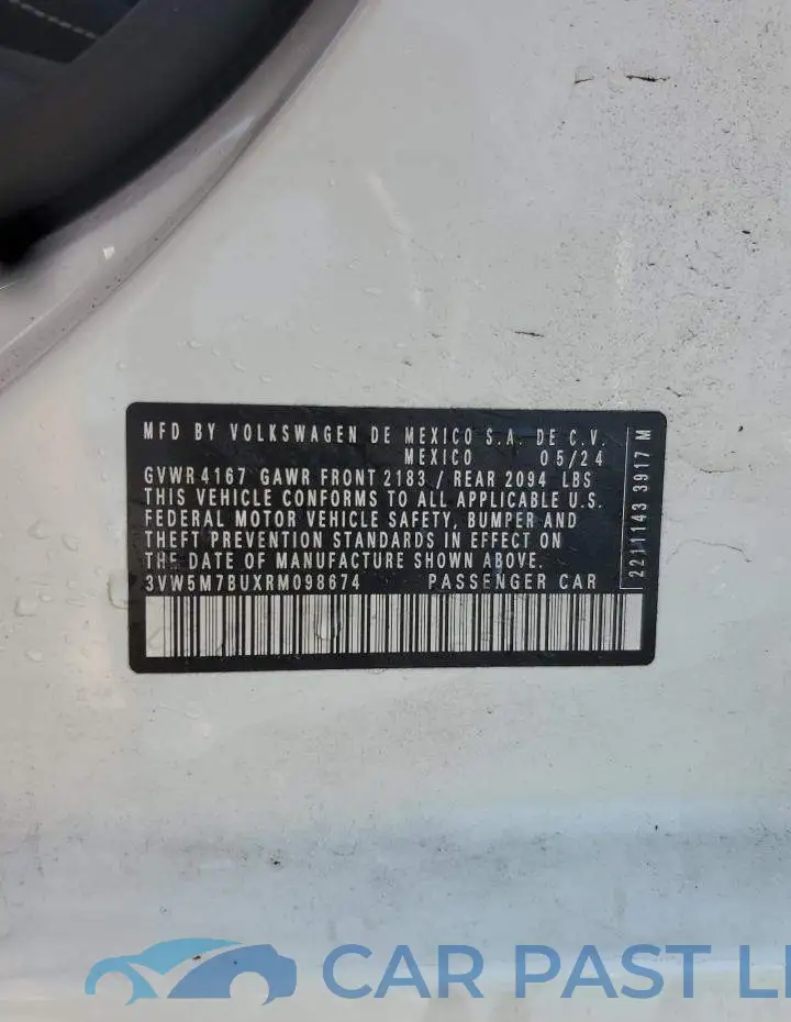 3VW5M7BUXRM098674# 12