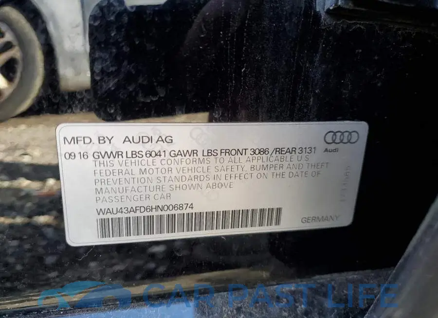 WAU43AFD6HN006874# 12