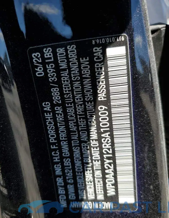 WP0AA2Y12RSA10009# 12