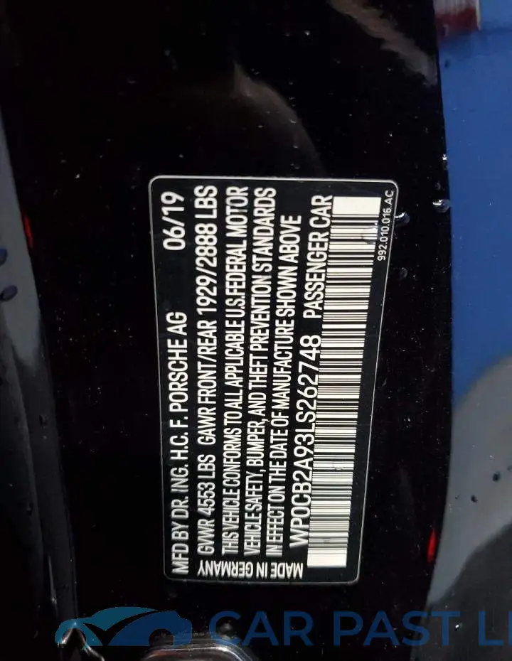 WP0CB2A93LS262748# 12