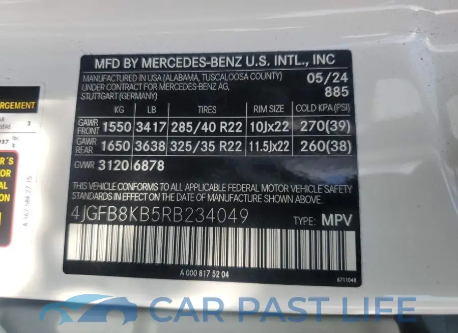 4JGFB8KB5RB234049# 14