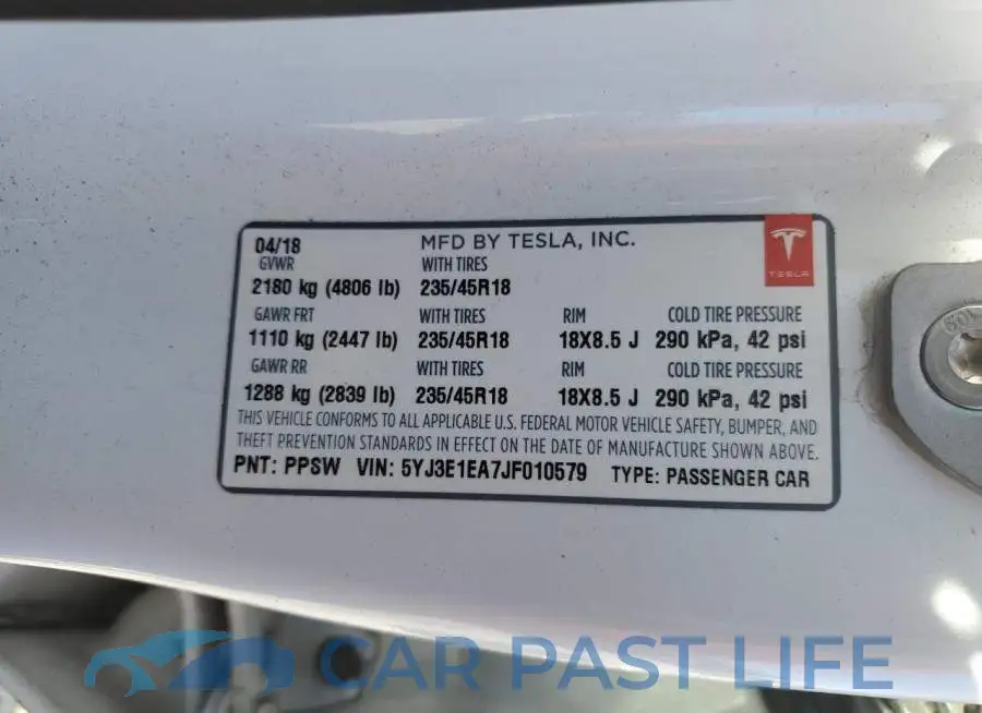 5YJ3E1EA7JF010579# 13
