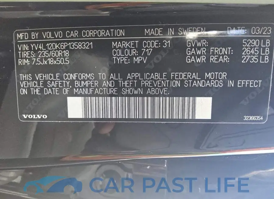 YV4L12DK6P1358321# 13